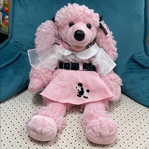 Build-A-Bear Pink Poodle Plush with Curly Fur and Fun Outfit and Accessories
